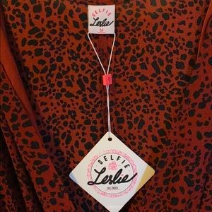 Red/navy cheetah print romper